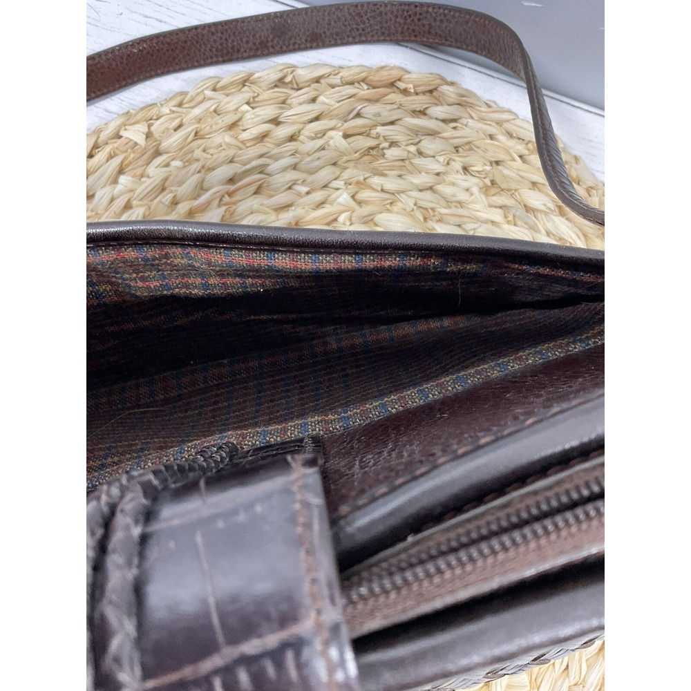 Brighton Leather Shoulder Bag Purse Woven Brown - Picture 12 of 12